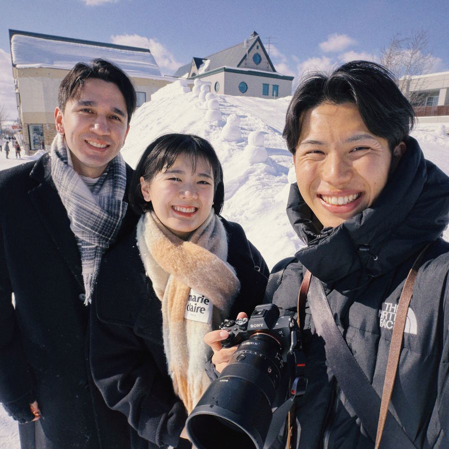 With guests in Hokkaido