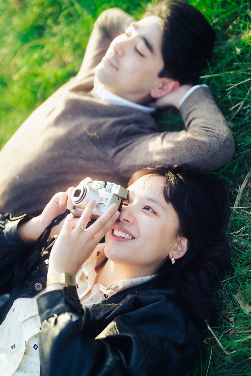 A couple in a local neighbourhood in Japan