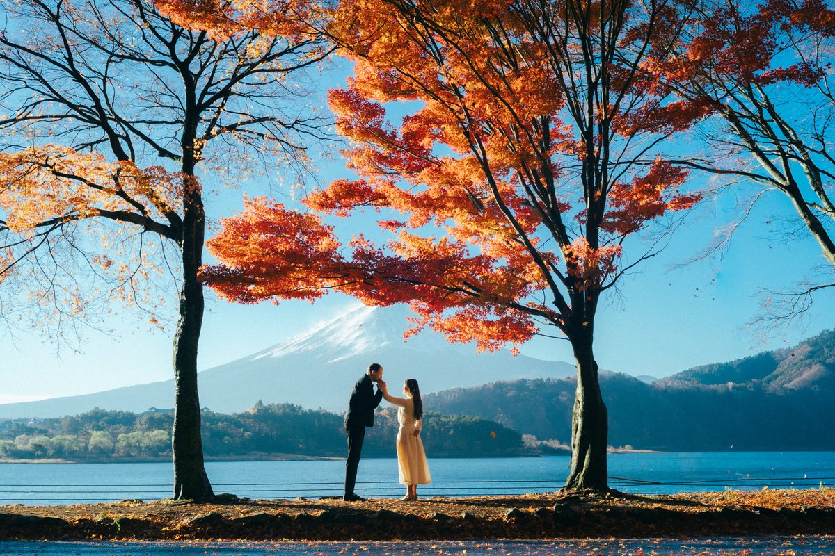 A couple in Mt. Fuji
