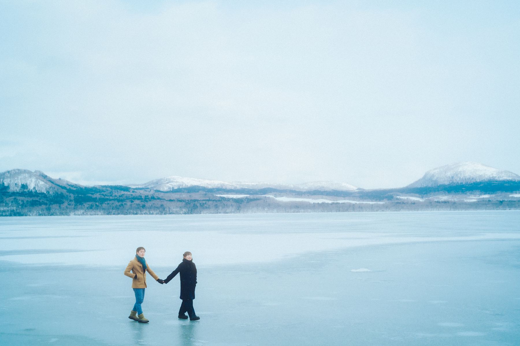 Walking on the pale blue ice