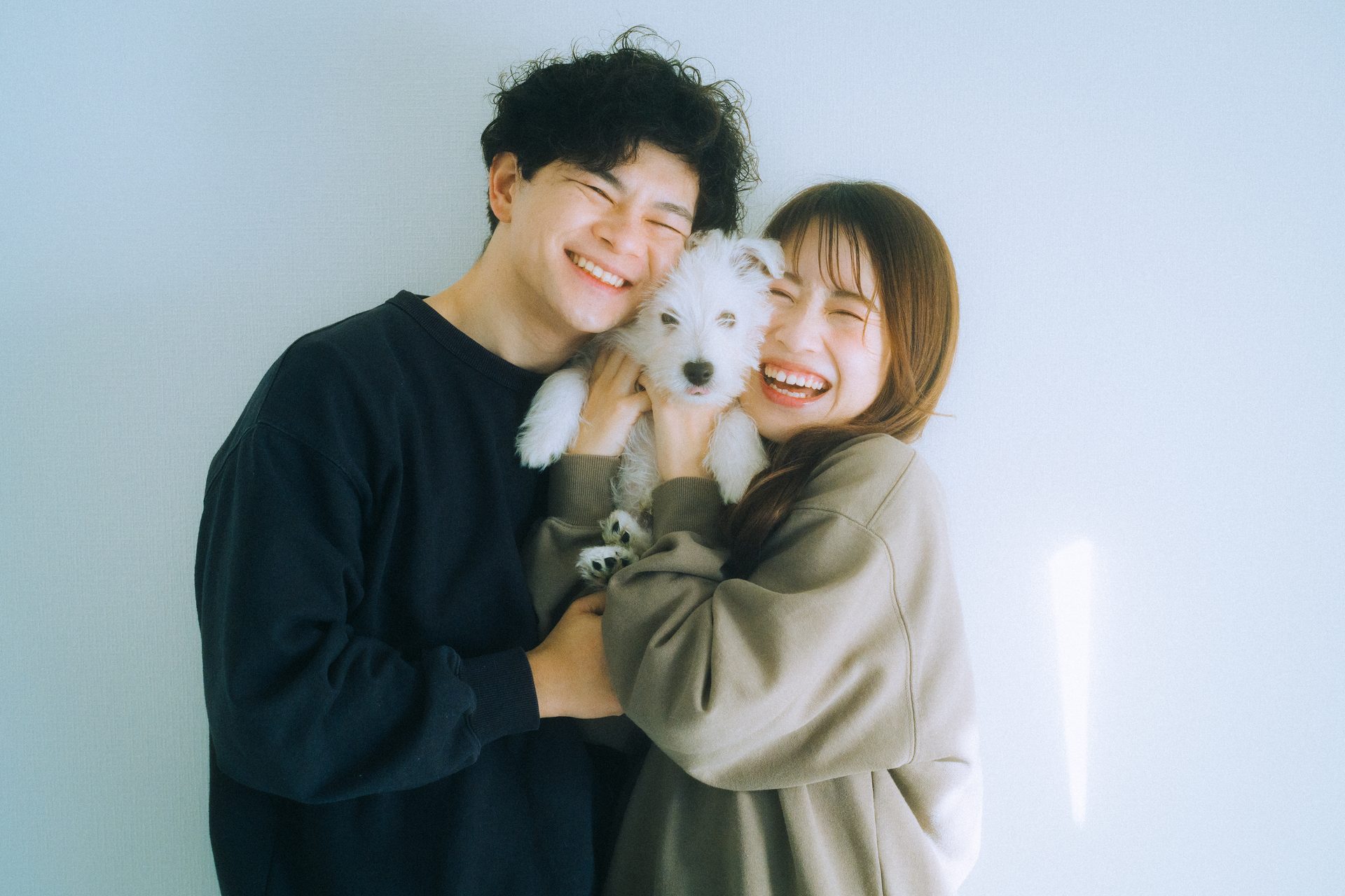 At home with their dog